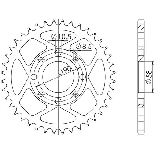 Corona acciaio passo 520 - in,